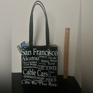 San Francisco Typography Tote Bag in Black and White